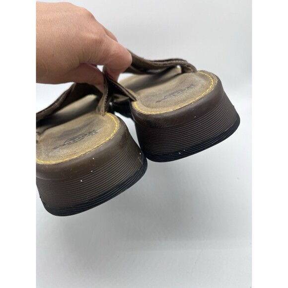 Vintage Doc Martens Brown Leather Criss Cross Slip On Sandal Size 7 #8A53 Dr.